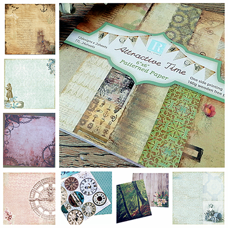 12pcs  Retro Pattern Papers 6i - Graph Paper Pad บทวิจารณ์และราคา