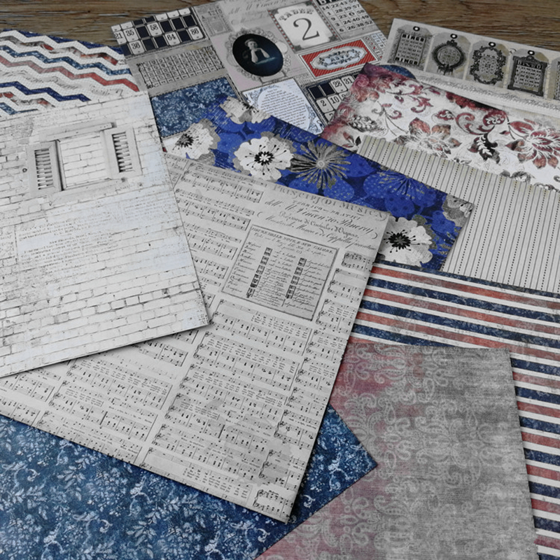 12pcs  Retro Pattern Papers 6i - Graph Paper Pad บทวิจารณ์และราคา