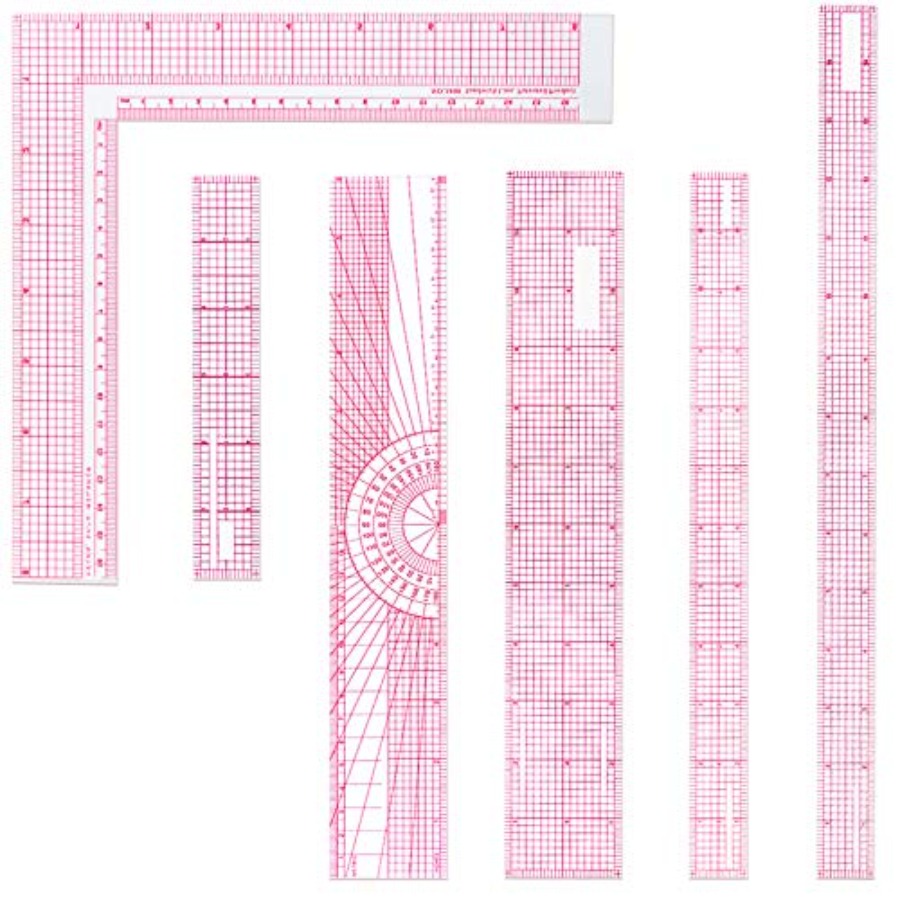 6 Pieces Clear Rulers Sewing T - Ruler Set Transparent บทวิจารณ์และราคา