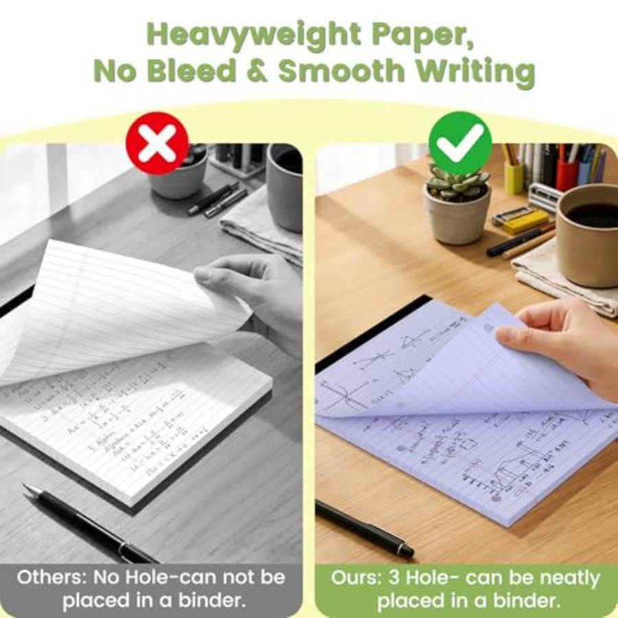 Legal Pads 8.5x11, Purple Lega - Paper Punch 3 Hole บทวิจารณ์และราคา